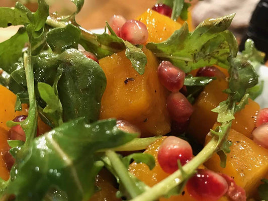 Squash Arugula Salad with Pomegranate