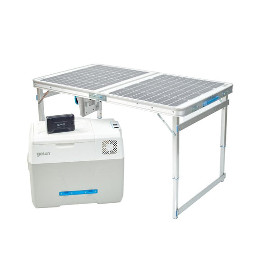 Chill + SolarTable 120 Electric Cooler + 120W Solar Charger GoSun
