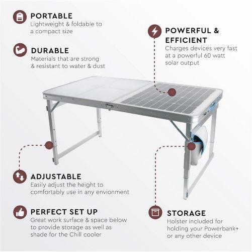SolarTable 60 Portable 60W Solar Table GoSun