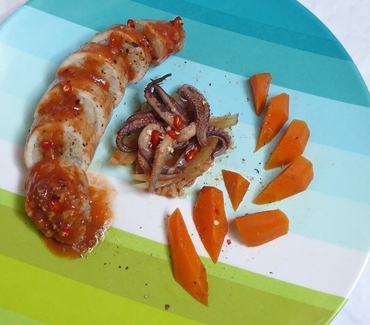 Stuffed Squid with Saffron Rice