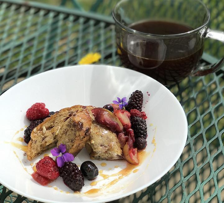 Walnut Cranberry French Toast with Fruit Compote