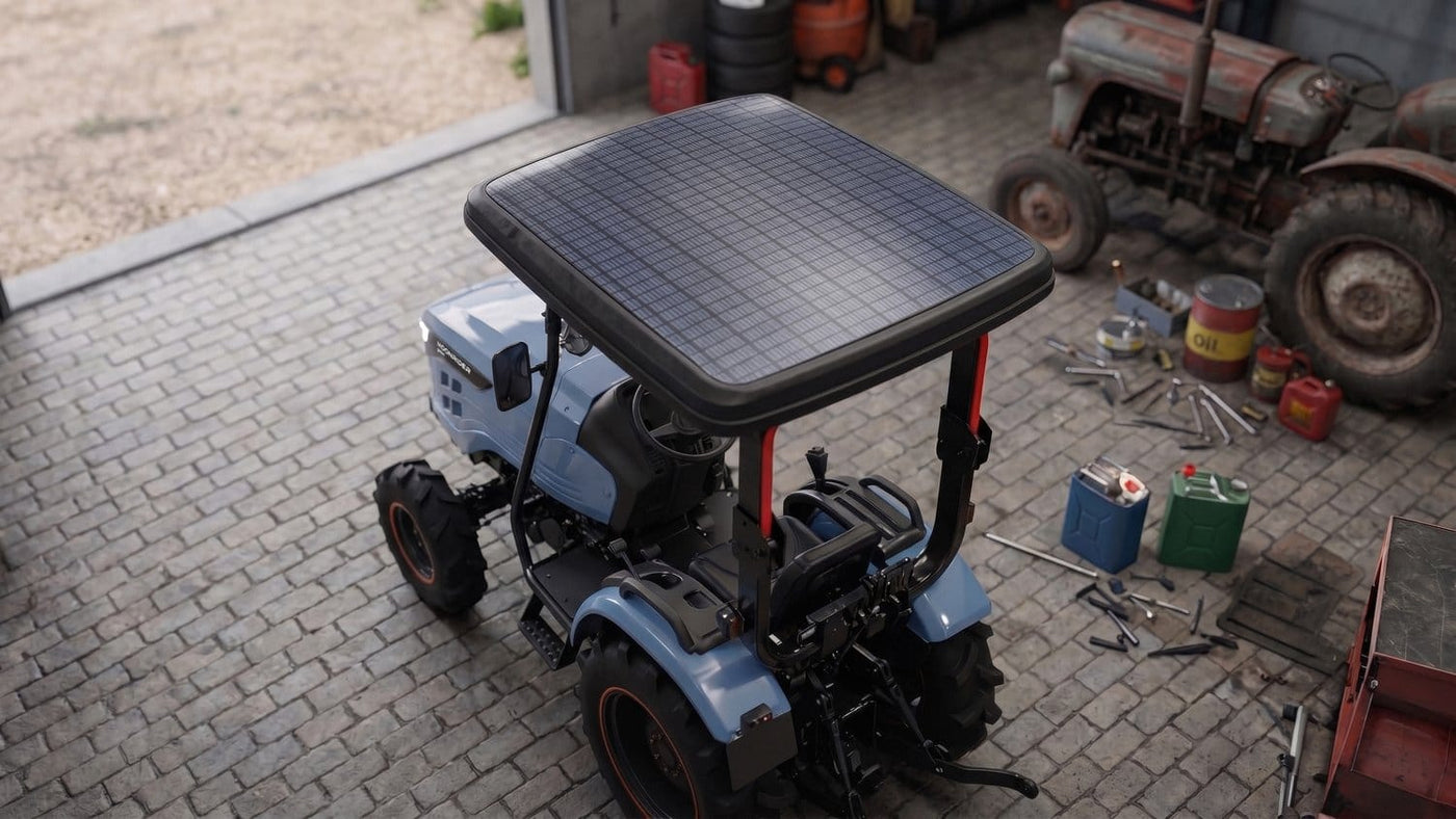Solar canopy charging in the shop