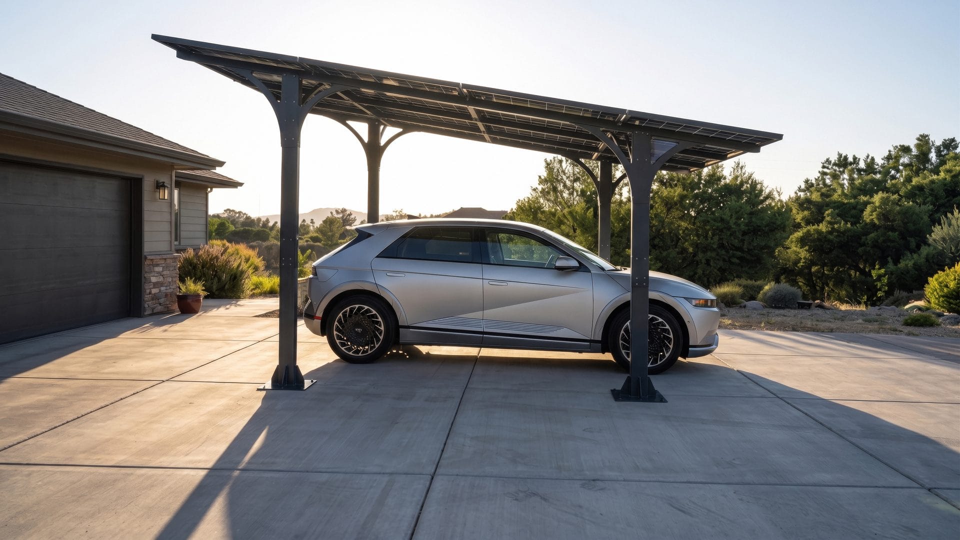 EV charging, side profile
